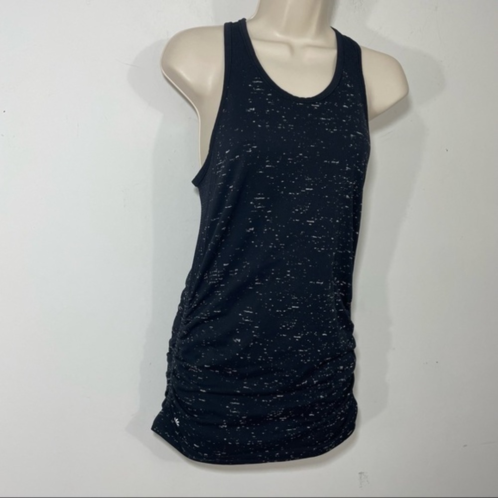 Athleta Speedlight Racerback Ruched Side Seamless Tank In Black Size X Small.